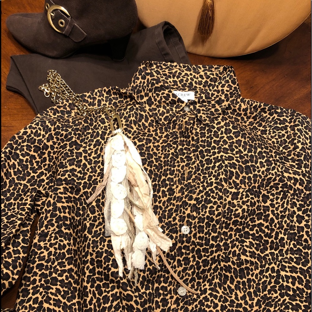 J.Crew Leopard Print Blouse